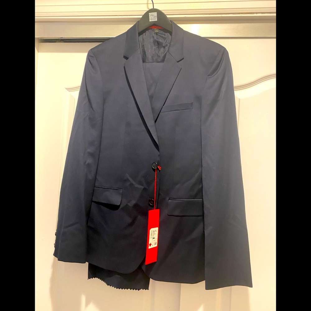Hugo Boss Slim-Fit Textured Virgin Wool Suit